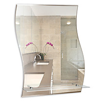 Зеркало MIXLINE Волна-Люкс 470*685 (ШВ) с полкой и фацетом